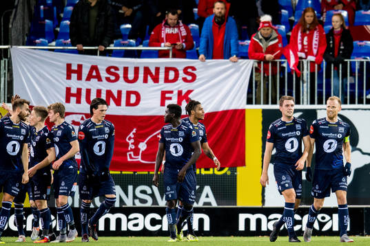 Andreas Eines Hopmark of Kristiansund celebrates with