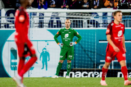 Goalkeeper Markus Pettersen of Brann looks dejected