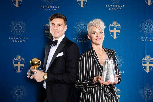 Vinnaren av Guldbollen 2018, Victor Nilsson Lindelöf, och
