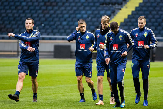 Sveriges Jakob Johansson, Mattias Svanberg, Filip Helander,