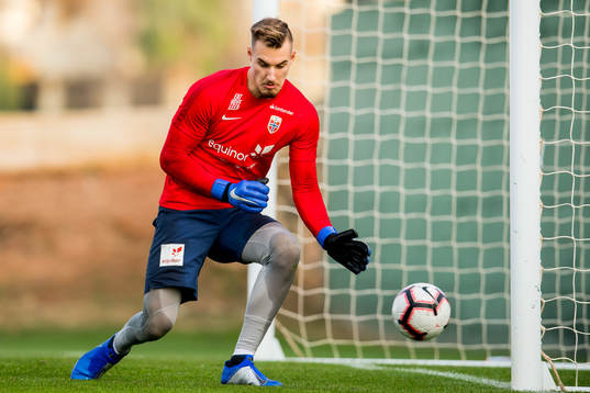 Goalkeeper Kjetil Haug of Norway