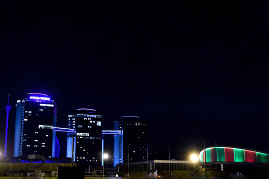 Vy över Gothia Towers och en del av Scandinavium