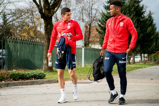 Omar Elabdellaoui and Ola Kamara of Norway