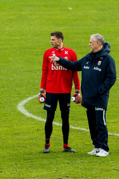 Goalkeeper Rune Almenning Jarstein of Norway and Lars