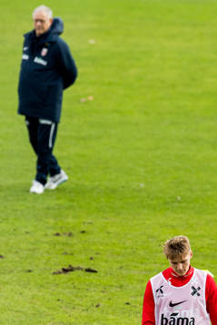 Lars Lagerbäck, head coach of Norway, and Martin Ødegaard