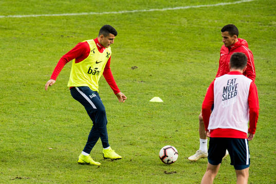 Mohamed Elyounoussi and Omar Elabdellaoui of Norway