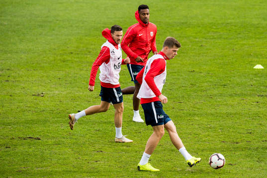 Martin Linnes, Ola Kamara and Alexander Sørloth of Norway