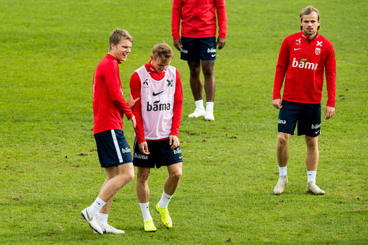 Sigurd Rosted, Martin Ødegaard and Iver Fossum of Norway