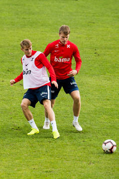Martin Ødegaard and Sigurd Rosted of Norway