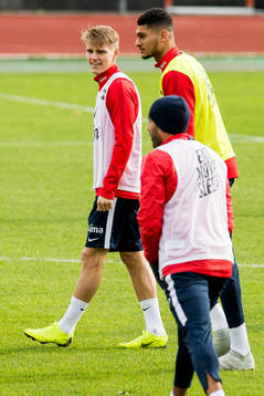 Martin Ødegaard and Bjørn Maars Johnsen of Norway
