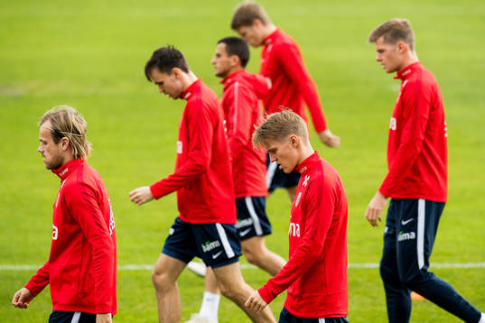 Iver Fossum and Martin Ødegaard of Norway