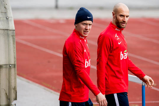 Stefan Johansen and Tore Reginiussen of Norway