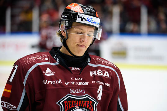 Malmö Redhawks Emil Sylvegård deppar