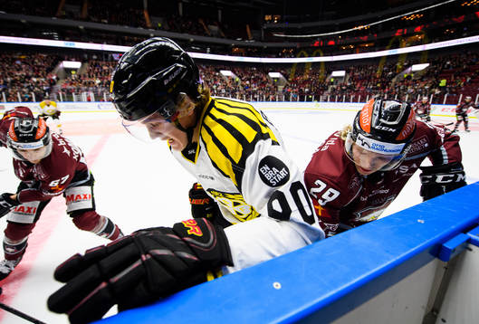Brynäs Jesper Boqvist och Malmö Redhawks Marcus Sylvegård