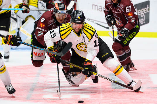 Brynäs Simon Bertilsson och Malmö Redhawks Frederik Storm