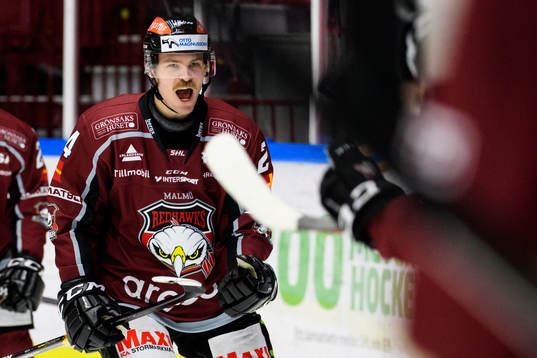 Malmö Redhawks Emil Molin jublar