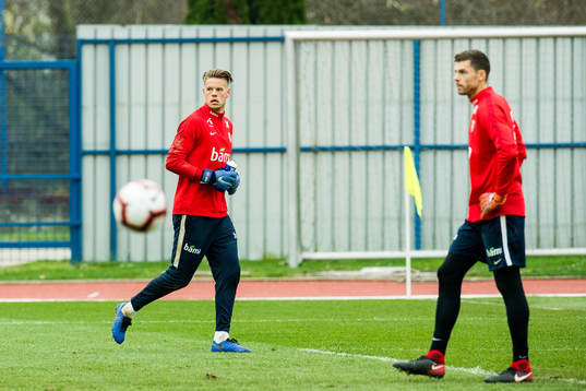 Goalkeeper Ørjan Håskjold Nyland and goalkeeper Rune