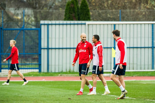 Tore Reginiussen and Omar Elabdellaoui of Norway