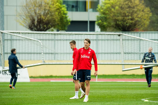 Markus Henriksen and Sander Berge of Norway
