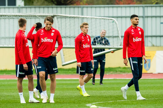Sander Berge, Martin Ødegaard and Bjørn Maars Johnsen of