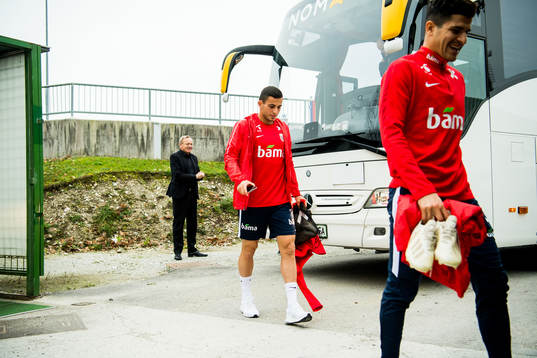 Omar Elabdellaoui and Tarik Elyounoussi of Norway