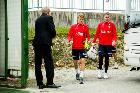 Martin Ødegaard and Stefan Johansen of Norway