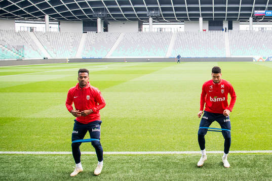 Ola Kamara and Bjørn Maars Johnsen of Norway