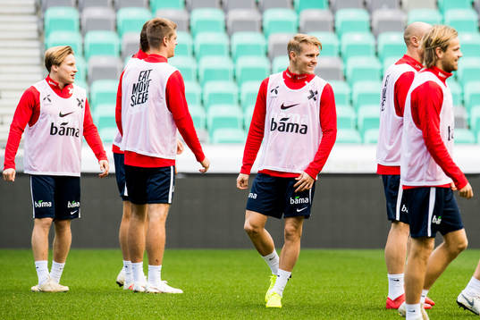 Jonas Svensson, Martin Ødegaard and Iver Fossum of Norway