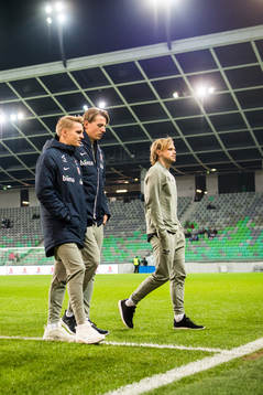 Martin Ødegaard, Sander Berge and Iver Fossum of Norway