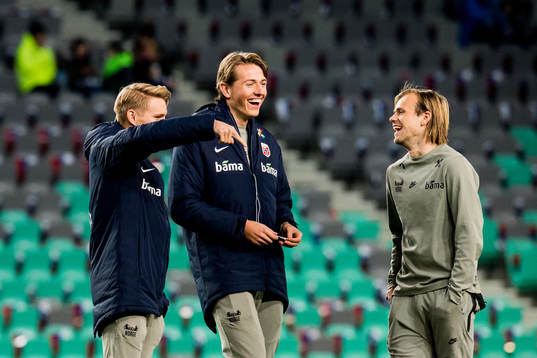 Martin Ødegaard, Sander Berge and Iver Fossum of Norway