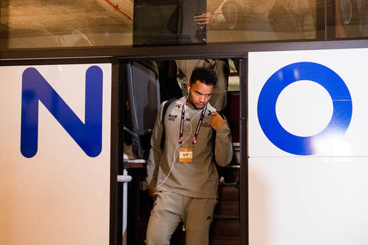 Goalkeeper Sten Grytebust of Norway arrives