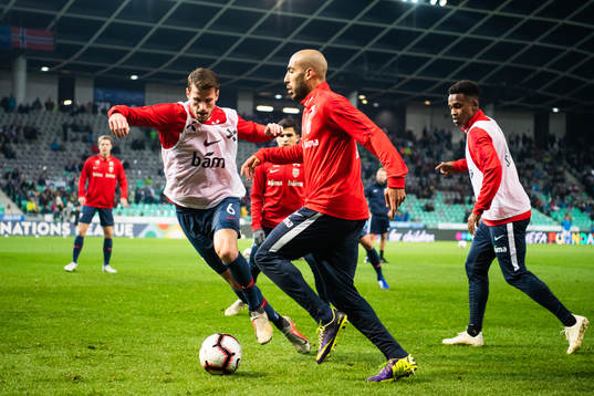 Håvard Nordtveit, Haitam Aleesami and Ola Kamara of Norway