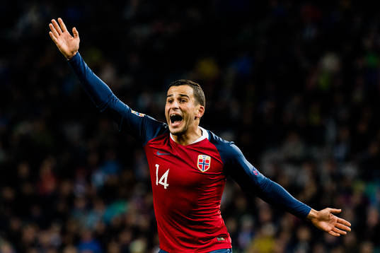 Omar Elabdellaoui of Norway reacts