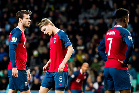 Håvard Nordtveit, Sigurd Rosted and Ola Kamara of Norway