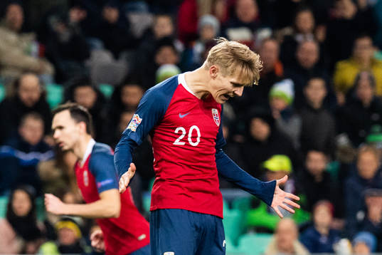 Martin Ødegaard of Norway reacts