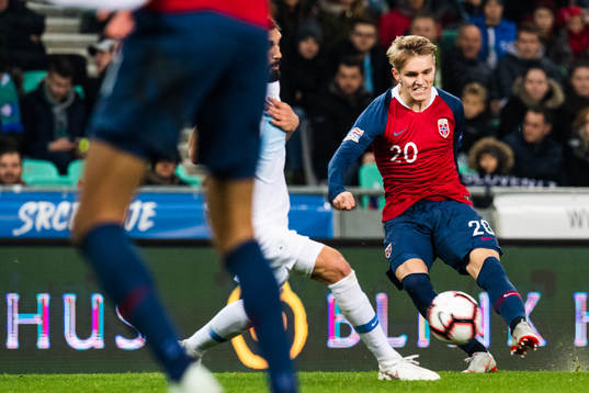 Martin Ødegaard of Norway shoots