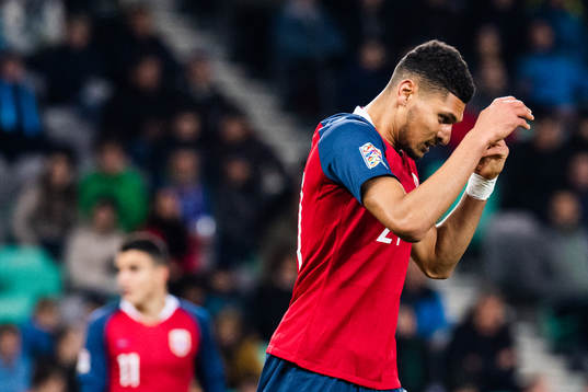 Bjørn Maars Johnsen of Norway reacts