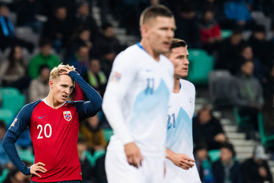 Martin Ødegaard of Norway looks dejected