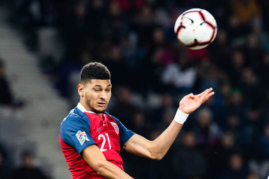 Bjørn Maars Johnsen of Norway scores 1-1