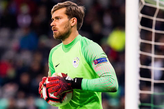 Goalkeeper Vid Belec of Slovenia