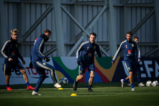 Filip Helander, Emil Krafth, Jakob Johansson and Marcus