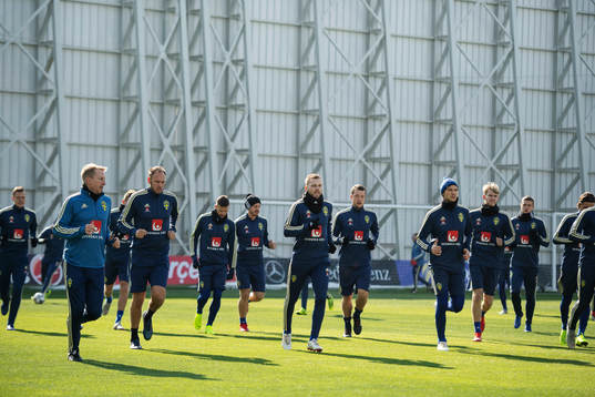 General view of team Sweden's training session