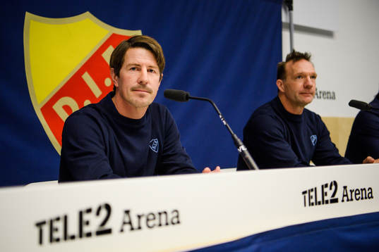 Djurgården Fotboll presenterar Kim Bergstrand (t h) och