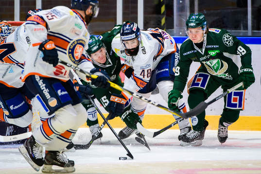 Färjestads Gustav Rydahl, Växjös Daniel Rahimi och