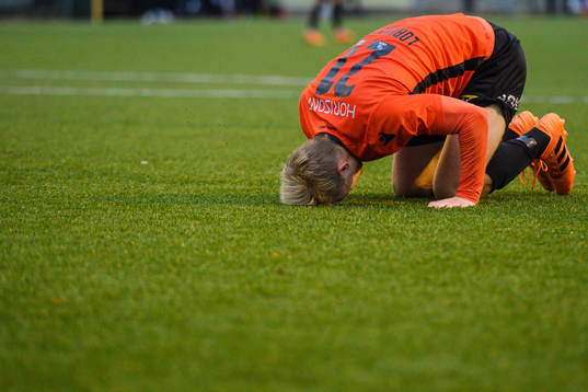Håkon Lorentzen of Åsane looks dejected
