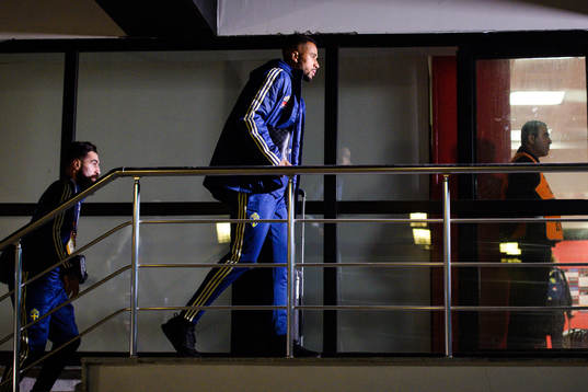 Jimmy Durmaz and Isaac Kiese Thelin of Sweden arrives at