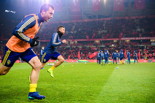 Jakob Johansson and Marcus Berg of Sweden