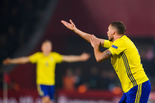 Marcus Berg of Sweden reacts