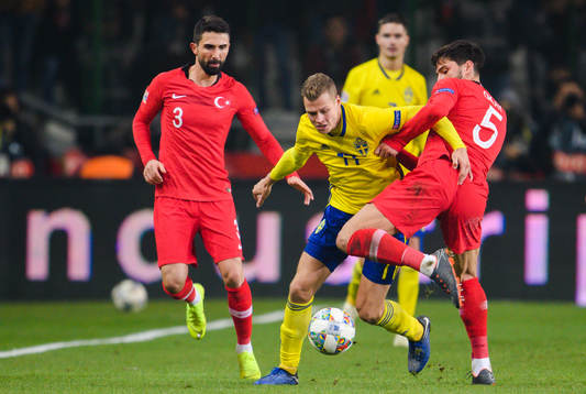 Viktor Claesson of Sweden in a duel with Hasan Ali Kaldirim