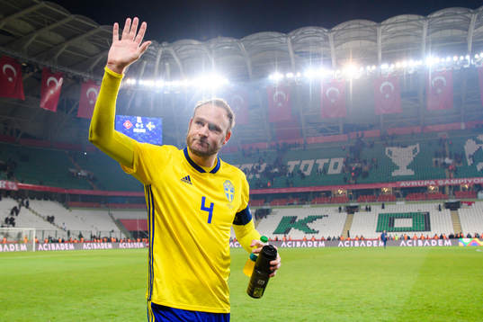 Andreas Granqvist of Sweden celebrates